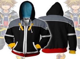 Men039s Hoodies Kingdom Hearts Sora Sweatshirts European 3D Printing Zipper Jacket Cosplay Costume Hoodie Pullover Coat Sokka1866478