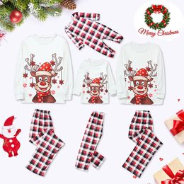 2022 Deer Family Christmas Pyjamas Matching Set Adult Kid Baby Dog Xmas Family Matching Outfits Christmas Family Pj's Clothes