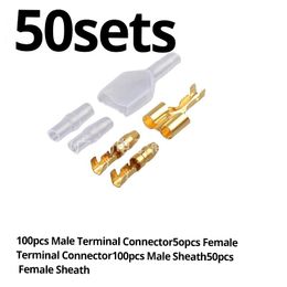 50Sets One Female And Two Male 4.0 Bullet Terminal Electrical Wire Connector Diameter Male Female 1 2 Transparent Sheath