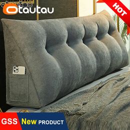 OTAUTAU King Size Wedge Triangle Bed Cushion with Filler Backrest Headboard Long Body Pillow ZT6HGR1C 240401