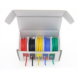 30AWG 50m/Box 100m/Box Flexible Silicone Cable Wire 5 Colour Mix Tinned Copper Stranded Electrical Wire DIY