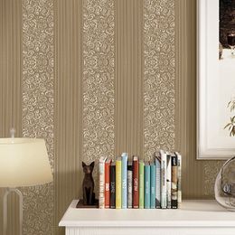 Home decor wall paper luxury bedroom wallpapers 3d striped wallpaper European style large embossed flower wallpaper sticker