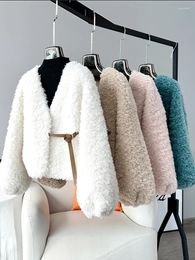 Women's Fur Western Style Sheep Cut Cashmere Lamb Wool Jacket Short 2024 Autumn And Winter Integrated Coat Young Trend