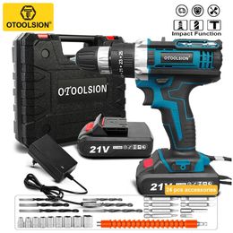 21V Impact Cordless Screwdriver 1600rpm High Speed Drills Rechargeable Battery Drill Household Power Tools With Bits 240407