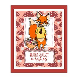 Cute Fox And Roses Flowers Cutting Dies And Clear Stamp DIY Scrapbooking Supplies Metal Dies Silicone Stamps For Cards Albums