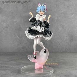 Action Toy Figures Alpha Omega Anime Re ZERO starts life in another world Sexy girl Rem Cats ears (Steamed cat-ear shaped bread) version 1/8 PVC action