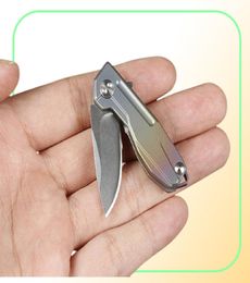 New Arrival Mini Small EDC Pocket Knife D2 Stain Blade TC4 Titanium Alloy Handle Necklace Chain Knife Gift Knives7791620