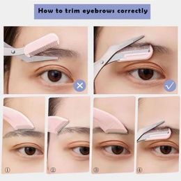 Eyebrow Trimmer Brow Scissors Cutter Haircut for Women Trimming Knife Cutting Face Clipper Makeup Woman Blade Shaver Comb Tools