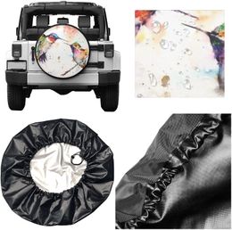 Hummingbird Print Spare Tyre Cover Waterproof Universal Wheel Cover Dust-Proof Tyre Wheel Protector 14" 15" 16" 17"