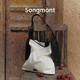 Song Mountain Pine Canvas Ear Hanging Tote Series Vacation Style Large Capacity Designer New Shoulder Bag 240411