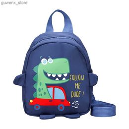 Backpacks Childrens school backpack cartoon kindergarten backpack adjustable childrens animal backpack anti loss backpack Y240411