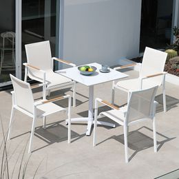 Modern Minimalist White Courtyard Table and Chairs Set Outdoor Balcony Coffee Table Foldable Small Table Garden Patio Furniture