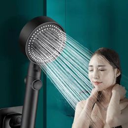 6-speed Ajustable High-pressure Shower Head One-key Stop Water Water-saving Hand-held Shower Head with Hose Bathroom Accessories