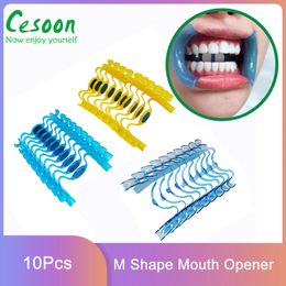 10Pcs M Type Mouth Opener Cheek Lip Retractor Dental Supplies Tools Medical Plastic Material Mirror Dentistry Instruments