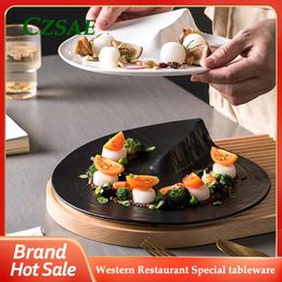 Plates Japanese-style Western Restaurant El Special Kitchen Tableware Steak Cold Dishes Creative Ceramic Irregular And Round