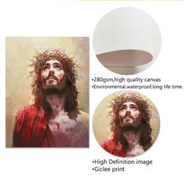 Vintage Jesus Canvas Painting Poster Print Wall Art Christ Religious Belief Series Pictures for Room Church Home Decoration