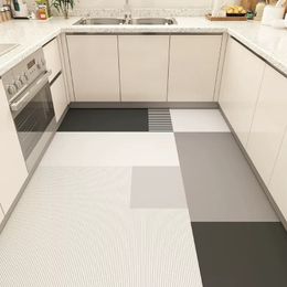 Kitchen Oil-proof and Non-slip Rug PVC Leather Carpets Dirt-resistant Door Mats Simple Balcony Rugs Bathroom Waterproof Carpet