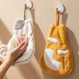 Cute Cat Tiger Soft Hand Towel High Quality Breathable Kid Handkerchiefs Super Absorbent Cleaning Dishcloth for Kitchen Bathroom
