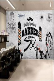 3d wallpaper custom po Retro hair salon trendy hairstyle beauty salon barber shop room home decor 3d wall murals wallpaper for 2332473800