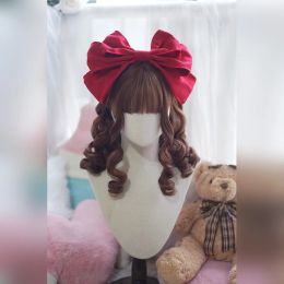 SEEANO 40cm Synthetic Short Wavy Curly Cosplay Wig With Bang Blonde White Red Cute Lolita Wig Women Halloween Cosplay Wig Female