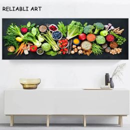 Fresh Vegetable Fruit Spices Food Poster and Print Canvas Painting Still Life Wall Art For Living Home Kitchen Decor No Frame