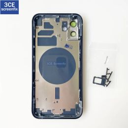 Battery Back Housing Glass Cover + Middle Frame + SIM Tray + Side Key Parts for iPhone 12 Mini 12 Pro Max