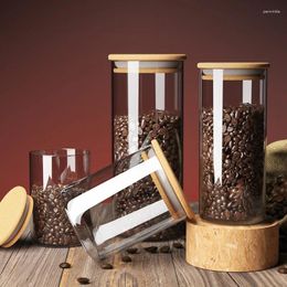 Storage Bottles GIANXl Coffee Beans Sealed Jug Glass Airtight Canister With Bamboo Lid Kitchen Candy Tea Leaf Keep Fresh Jar