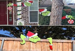 Christmas Tree Peeker Sculpture Thief Hand Cut Out Christmas Grinchs Hand Max Garden Decorations Outdoor Ornament Wall Stickers H11736841