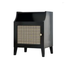 Decorative Plates Bedside Table Classic Black Storage Cabinet Mini Living Room Sofa Side