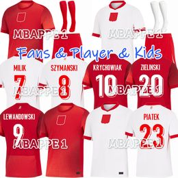 2024 POLAND Soccer Jerseys Euro Cup LEWANDOWSKI Home Away Polska 24 25 MILIK PISZCZEK PIATEK GROSICKI KRYCHOWIAK ZIELINSKI Football Shirt Men kids kit