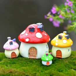 4 Sizes Fairy Garden Accessories Miniature Mushroom Ornament Statue Figurines Plant Pot Dollhouse Home Garden Decor Craft