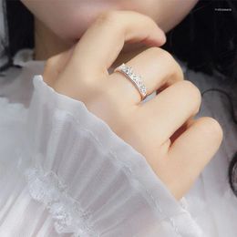 Cluster Rings Evimi Silver Colour Jwelry Simple Girl Sweet Princess Small Crown Hollow Flower Exquisite Opening