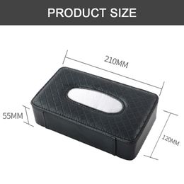 SEAMETAL Car Tissue Bag Sun Visor Storage Box Universal Seat Back Paper Towel Organiser Artifical Leather Tissue Boxes Accessory