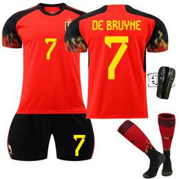 2223 Belgium New Home No. 7 Debroune Star 9 Lukaku 2022 World Cup Football Shirt