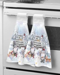 Christmas Truck Snowman Gift Hand Towel Bathroom Supplies Absorbent Cloth Dishcloths Hanging Cloth Kitchen Accessories