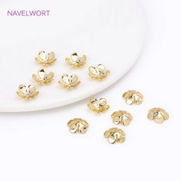 11MM Metal Big Beads Caps 18K Gold Plated Brass Flower Bead Cap For Jewelry Making DIY Bracelets Earrings Beading Findings