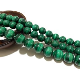 AAA Natural Gemstone Really Malachite Green Loose Round Stone Beads for Jewellery Making DIY Bracelet Material 6 8 10 12MM