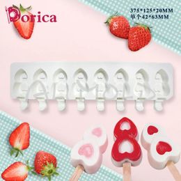 Baking Moulds Love Tree Silicone Ice Cream Mould 8 Holes Popsicle Cube Maker Mould Chocolate Tray Snack Gadget Kitchen Home Garden Tool