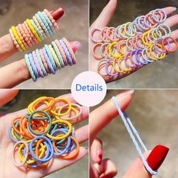 100/200Pcs Hair Ties Elastic Scrunchies Hair Bands Rope Kids Hair Accessories For Girls Gum Ponytail Holder Rubber Bands