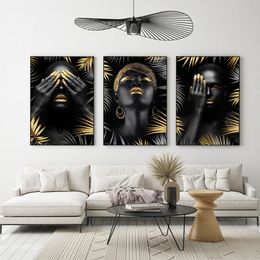 Africa Black Woman Model Wall Art Poster Nordic Light Luxury Mural Modern Home Decor Canvas Pictures Prints Living Room Decorate
