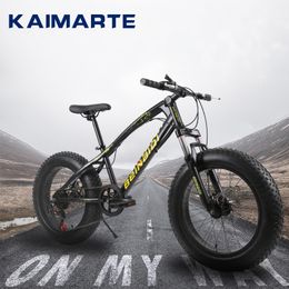 KAIMARTE Variable Speed Disc Brake Mountain Bike Beach Fat Tyre Snow Bike 20 Inch 7 SApeed 4.0 Tyre Adult/Student Bicycle