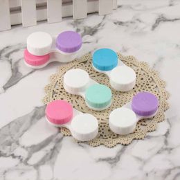 Two-color Contact Lens Box Women L+R Contact Lens Case Eyes Contacts Care Container Case Girl New Mini Contact Lenses Container