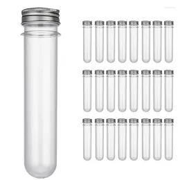 Storage Bottles 25 Pcs 45ML Plastic Test Tubes Metal Cap Screw Lid Containers For Wedding Party Candy