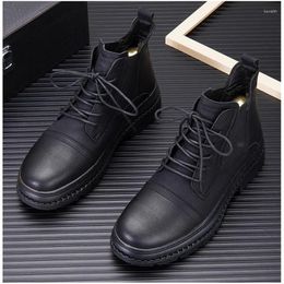 Casual Shoes Autumn Leather Men High Tops Punk Hip Hop Boots Chaussure Homme