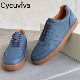 Casual Shoes 2024 Lace Up Flat Men Real Leather Sneakers Women Spring Outwear Brand Mules