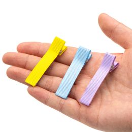 20pcs/Lot 5cm Ribbed Band Covered Lined Alligator Hair Clips Barrette Base for DIY Hairpin Women Girl Kawaii Accessories Jewellery