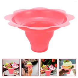 Disposable Cups Straws 100 Pcs Shaved Ice Cup Dessert Bowl Plastic Bowls Cream Pudding Packaging Containers Desserts