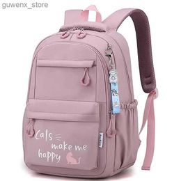 Backpacks Childrens School Bag 2024 New Cute Girls School Backpack Kawaii Childrens School Bag Junior Student Gift Large Capacity Backpack Y240411