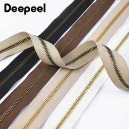 2/5Meter 5# Metal Zipper Without Puller Decorative Continuous Zips Bag Jacket Clothes Zippers Repair Kits DIY Sewing Accessories