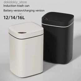 Waste Bins 16L Smart Trash Can Automatic Sensor Trash Can Indoor Bathroom Crack Trash Can Hih Lookin Anti-odor Household Products L49